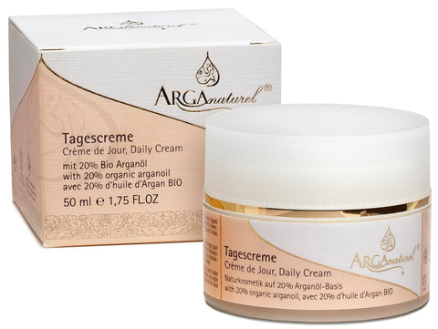 Argan face cream with 20% organic argan oil - Dry and sensitive skin, vegan