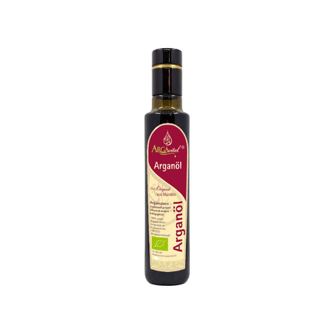 Award-winning organic argan oil 250 ml cold-pressed from roasted argan seeds, only 2 teaspoons a day cover your daily requirement