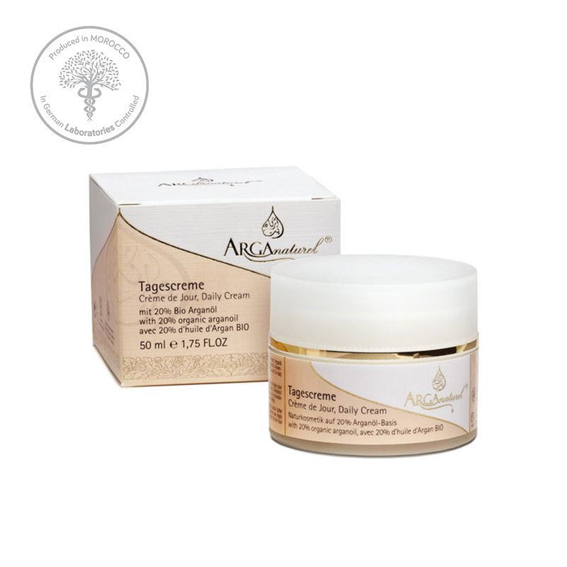 Argan face cream with 20% organic argan oil - Dry and sensitive skin, vegan